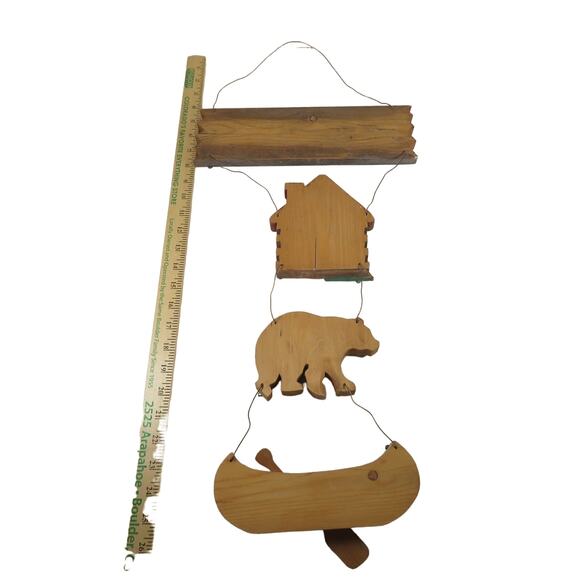 Rustic Cabin Bear Canoe Welcome Sign Wood Handcrafted Decor Approx. 25" Long - Picture 12 of 12